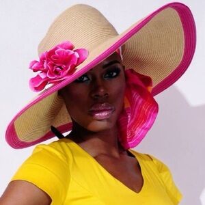 Nine West Floppy Straw Hat Packable Sun Protection